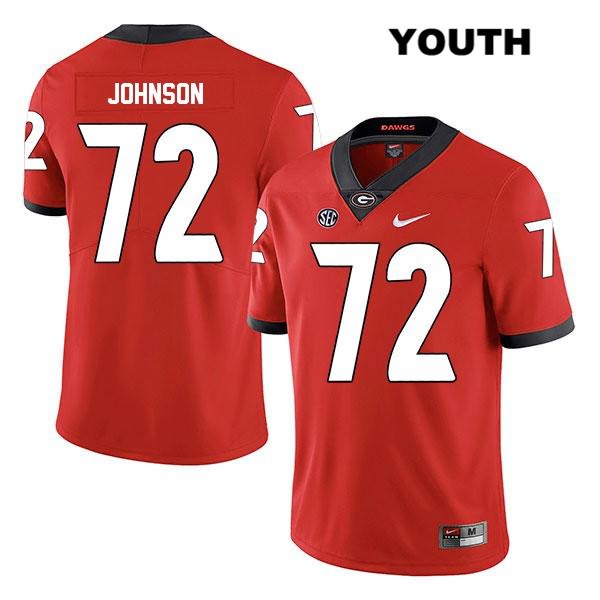 Georgia Bulldogs Youth Netori Johnson #72 NCAA Legend Authentic Red Nike Stitched College Football Jersey XDM8356YK